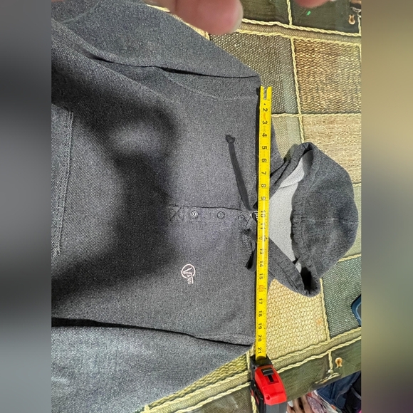 Vans Dark Gray Hoodie with Buttoned Neckline - Picture 6 of 9